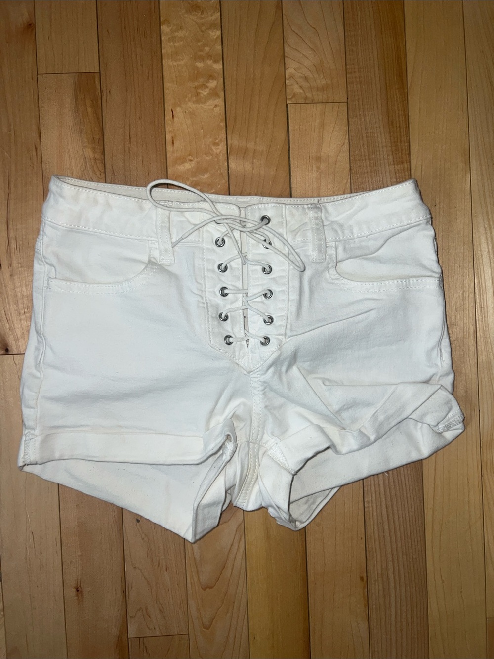 Pacsun White Lace-Up Shorts